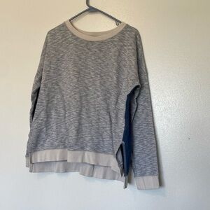 LILLA P color block gray blue cream long sleeve 100 % cotton sweatshirt …